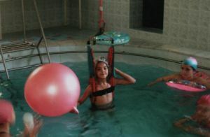 aqua gymnastics in the pool