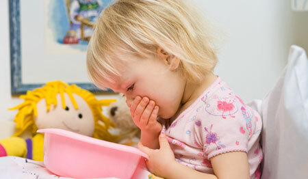 Causes of vomiting and fever in a child without diarrhea