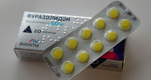 Gule tabletter til diarré Furazolidon m.fl