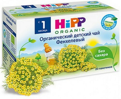 Hipp (HiPP) tea for newborns with chamomile, fennel for colic
