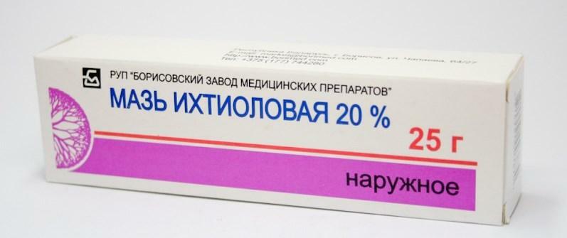 Ichthyol ointment for the treatment of acne and acne