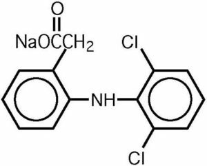 Natrio diklofenako formulė