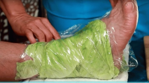 Cabbage leaves for the treatment of bruised joints