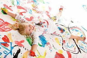 child in paint