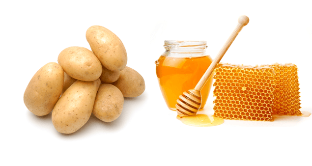 The potato-honey mask draws from the skin white fat, which often causes inflammation of the skin