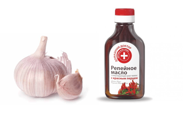 Burdock oil in combination with garlic gives an excellent result in the treatment of seborrhea