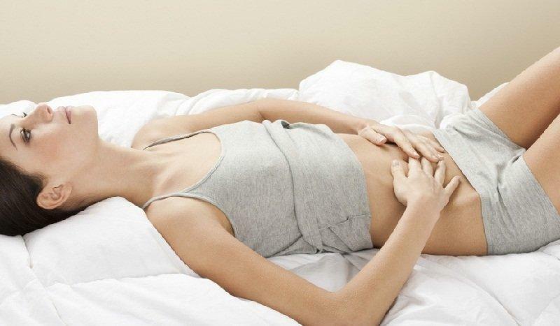 The left side hurts in the bottom of a stomach or belly at women