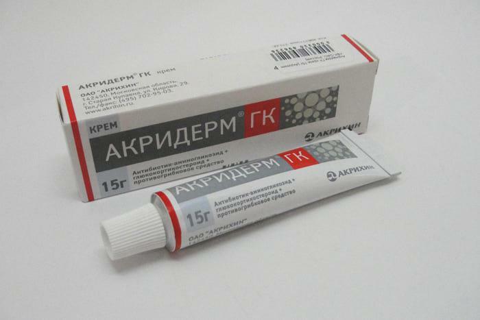 The drug Acriderm has a marked and pronounced anti-allergic, anti-inflammatory and anti-edematous effect