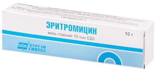 Eye ointment with a broad-spectrum antibiotic. List from barley, conjunctivitis, blepharitis, boil