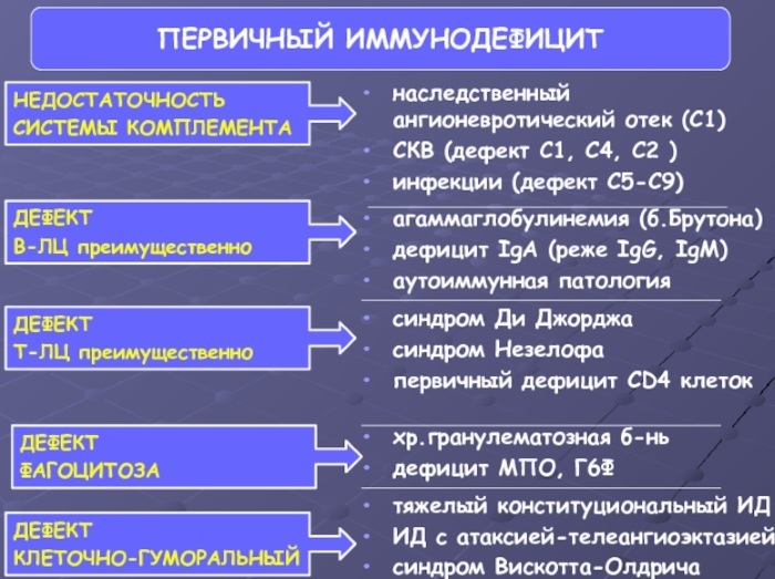 Primary immunodeficiency. What is it in children, adults, symptoms, treatment, types: chronic granulomatous disease, Wiskott-Aldrich syndrome, agammaglobulinemia