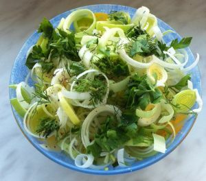 zeleninový salát s cibulí