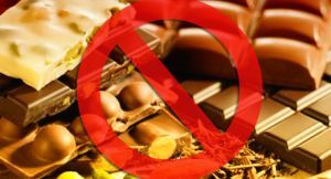 proibição de chocolate
