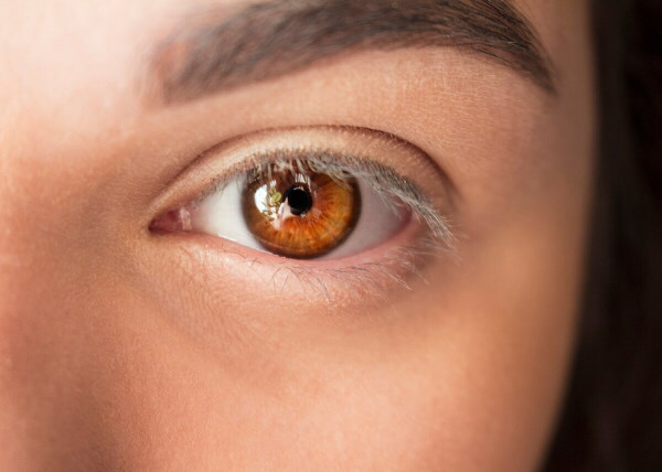 Amber eye color in humans by nature. Photo