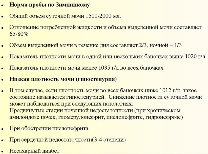 Zimnitsky test. Description of the procedure and preparation for it