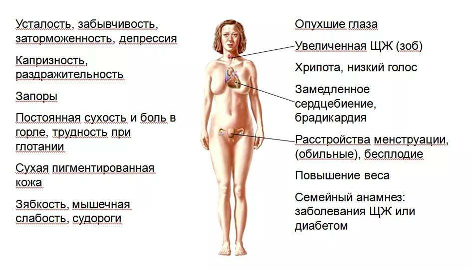 Symtom på hypotyroidism