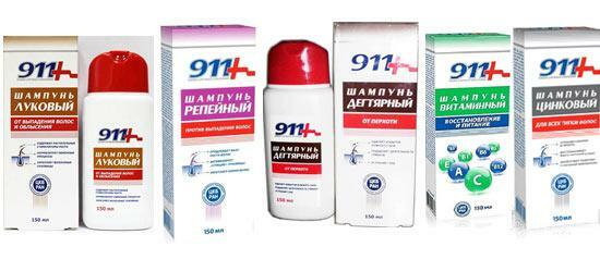 Eine Serie von 911 Shampoos gegen Seborrhoe