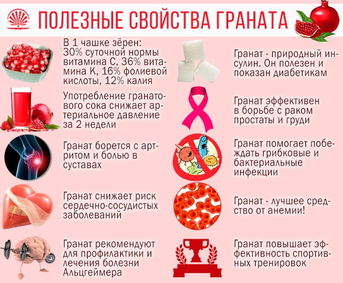 Granatapfelkerne. Nutzen und Schaden für den Körper