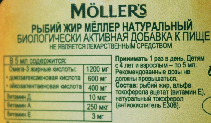 Capsule di olio di pesce Moller. Istruzioni per l'uso, prezzo, recensioni