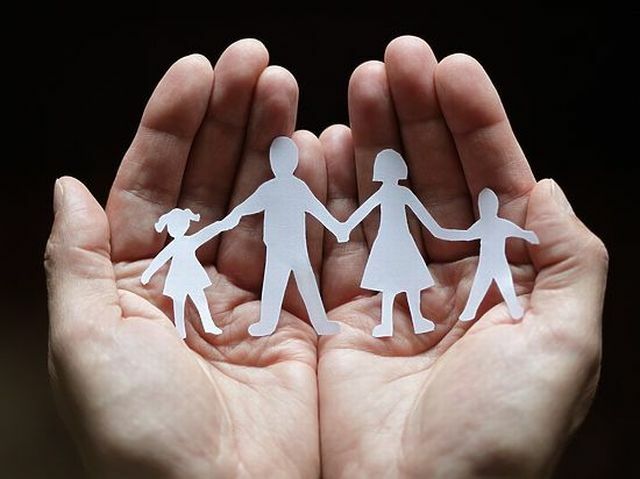 Family in the hands