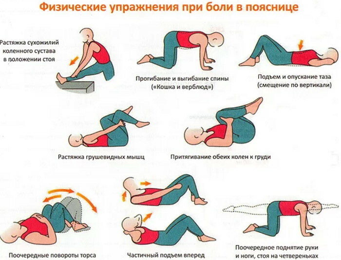 Cvičenie na bolesť chrbta. Fyzioterapia