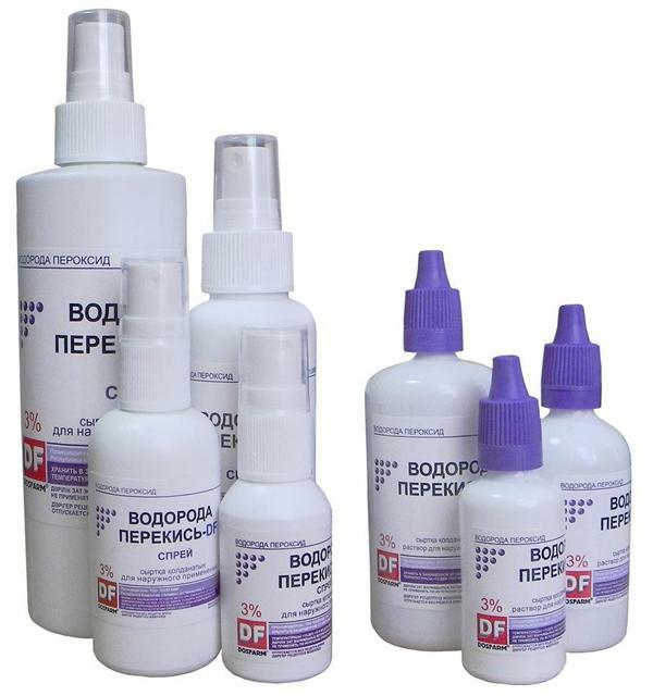 Hydrogen peroxide for antiseptic treatment of boils