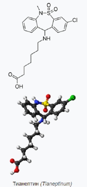 Die chemische Formel von Tianeptin