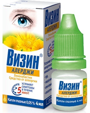Allergy drops in the eye for adults, children, pregnancy. List