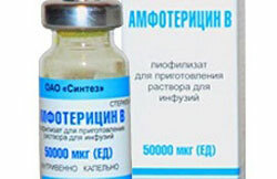 behandling udføres af amfotericin B