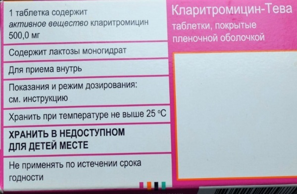 Klaritromicin tablete 500 mg. Upute za uporabu, cijena, recenzije, analozi
