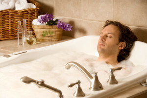a bath with the addition of lavender,