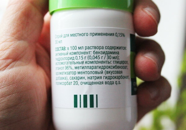 Tantum Verde-Spray. Ist die Zusammensetzung des Arzneimittels natürlich oder nicht?
