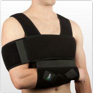 Bandagem na articulação do ombro