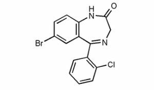 broomdihydrochlorofenylbenzodiazepine-formule