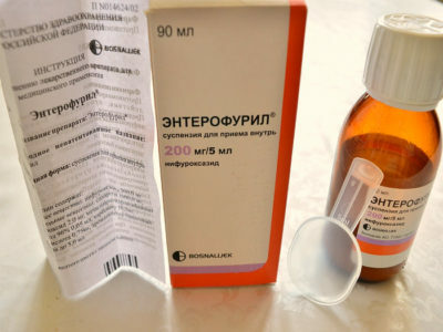 Enterofuril for poisoning and vomiting without diarrhea in children