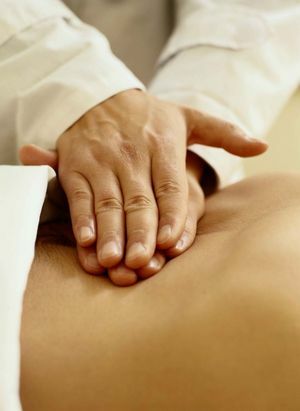 Massage with sequestered hernia