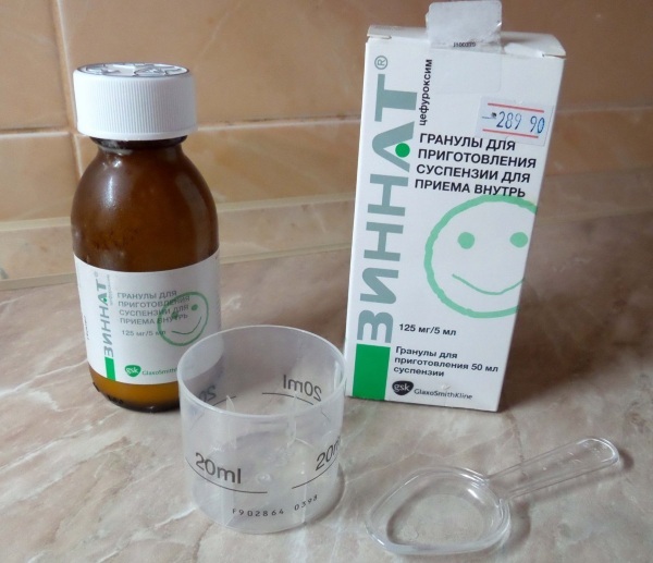 Zinnat (Zinnat) suspenzija antibiotika za djecu. Upute za uporabu, cijena