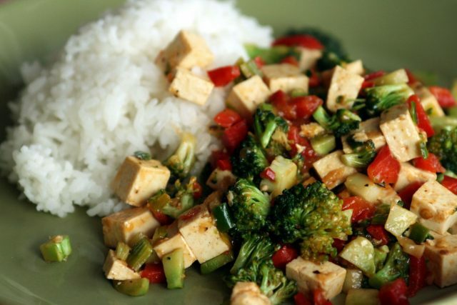 Rice with tofu