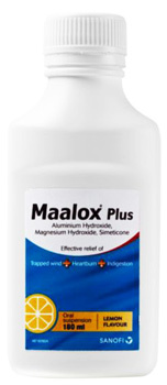 Instructions for use of the Maalox suspension