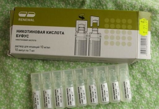 Oldatos injekció Nikotinsav